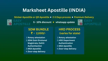 Marksheet apostille service in India